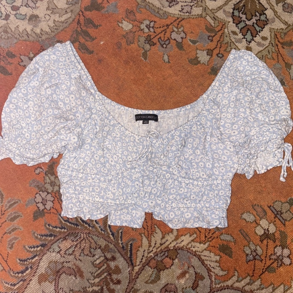 Blue Peasant Top